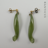 Greenstone Pounamu Jade Earrings.