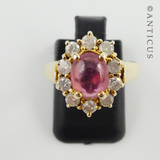 Gold, Diamond and Pink Tourmaline Ring.