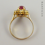 Gold, Diamond and Pink Tourmaline Ring.