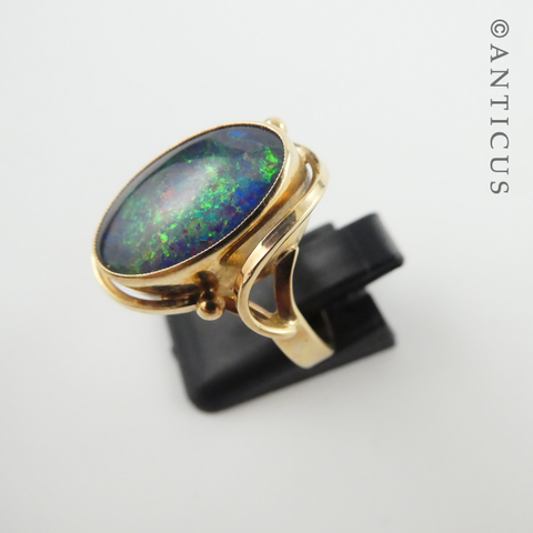 Vintage Edwardian Revival 9ct Gold 3-Stone Opal Ring – Mercy Madge