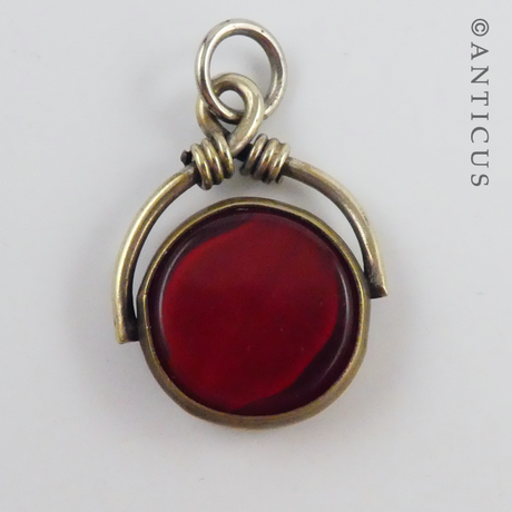 Fob Spinner Pendant, Agate & Carnelian.