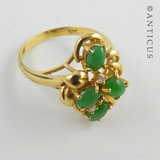 Vintage Jadeite and Diamond Ring, 14ct Gold.