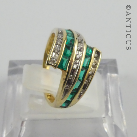Stylish Diamond and Gemstones Ring.