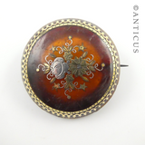 Victorian Tortoiseshell Pique Brooch.