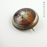 Victorian Tortoiseshell Pique Brooch.