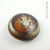 Victorian Tortoiseshell Pique Brooch.