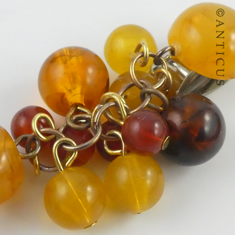 Pair of Multi-Coloured Amber Earrings.