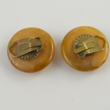 Vintage Round Amber Clip-on Earrings.