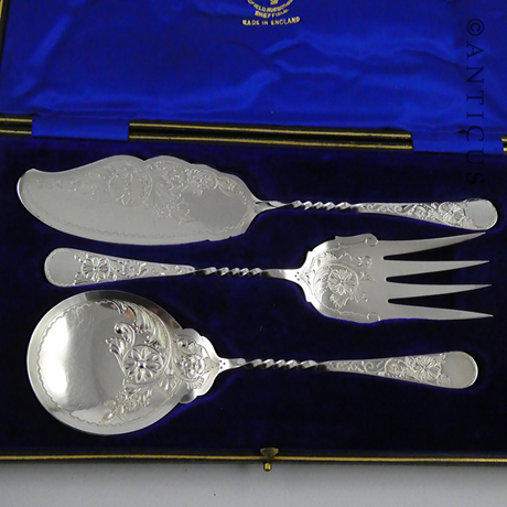 Beautiful Antique Salad and Fish Servers.