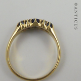 18ct Gold Diamond and Sapphire Bridge Ring.
