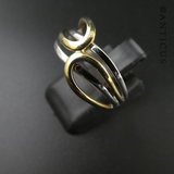 White and Yellow Gold Open-Work Knot Ring.