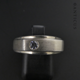 Silver Modern Style Ring with Single CZ.