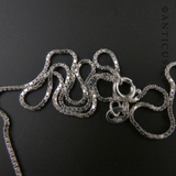 Diamond-Shaped Silver and Crystals Pendant on Chain.