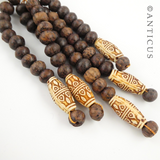 Wooden Necklace with Tassel, Ethnic.