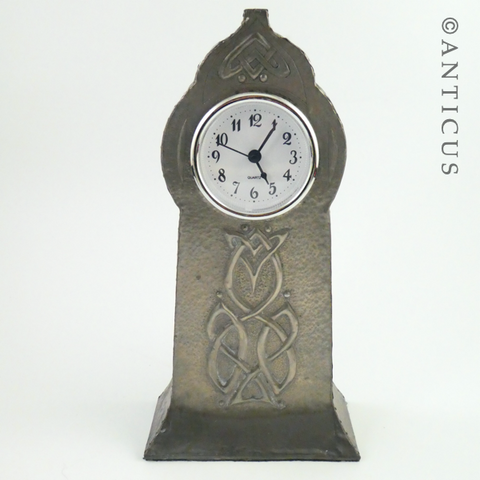 Art Nouveau Pewter Clock.