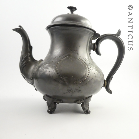 Old Britannia Metal Coffee Pot. Anticus Antiques
