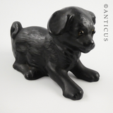 Black Puppy Figurine, Bretby Ware.