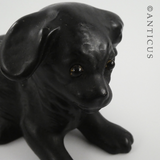 Black Puppy Figurine, Bretby Ware.