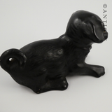 Black Puppy Figurine, Bretby Ware.