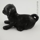 Black Puppy Figurine, Bretby Ware.