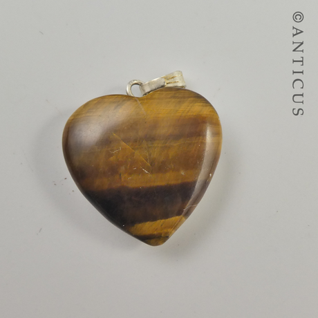 Tiger's Eye Heart Pendant.