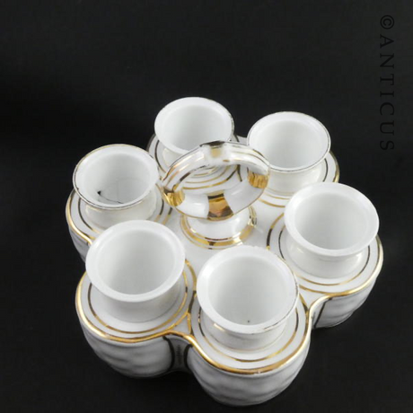 Antique Egg Cruet Set for 6 Eggs.