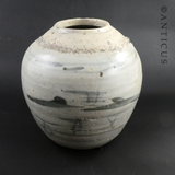 Large Old Chinese Ginger Jar, Stoneware.
