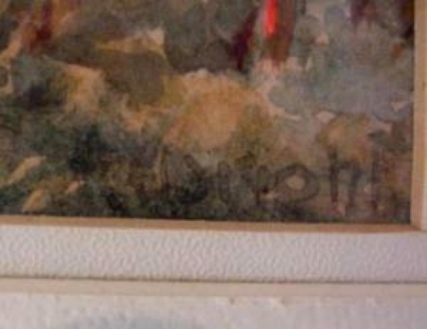 Late 1800s Watercolour, Frank Wright Mountain Scene.