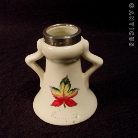 Silver Rimmed Small Vase, Winnipeg. 1907.