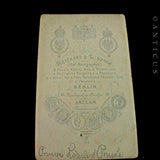 Carte de Visite of Princess Louise of Prussia, 1878.