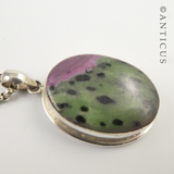 Ruby Zoisite Pendant on Chain.