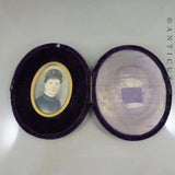 19th Century Miniature in Velvet Frame.