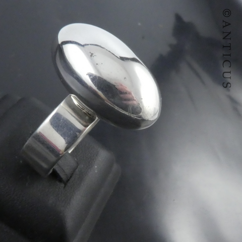 Sterling Silver Large Egg-Shaped Ring.