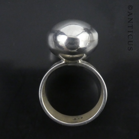 Sterling Silver Large Egg-Shaped Ring.