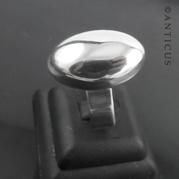 Sterling Silver Large Egg-Shaped Ring.