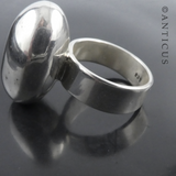 Sterling Silver Large Egg-Shaped Ring.