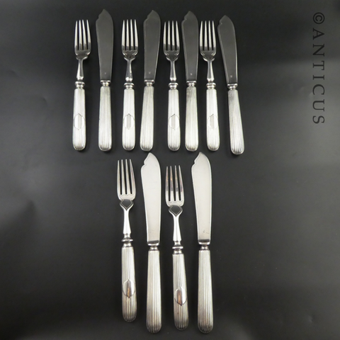 Antique Fish Knives and Forks, Set of Six.