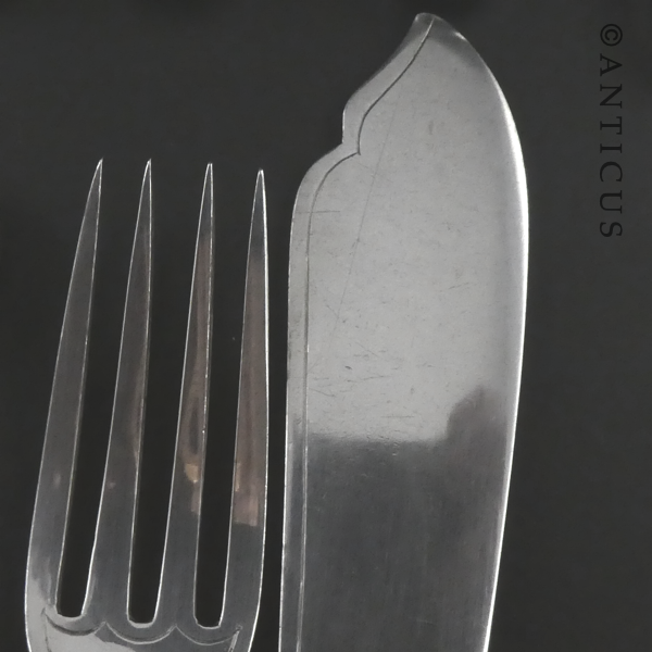 Antique Fish Knives and Forks, Set of Six.