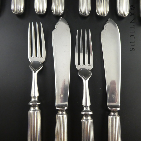Antique Fish Knives and Forks, Set of Six.