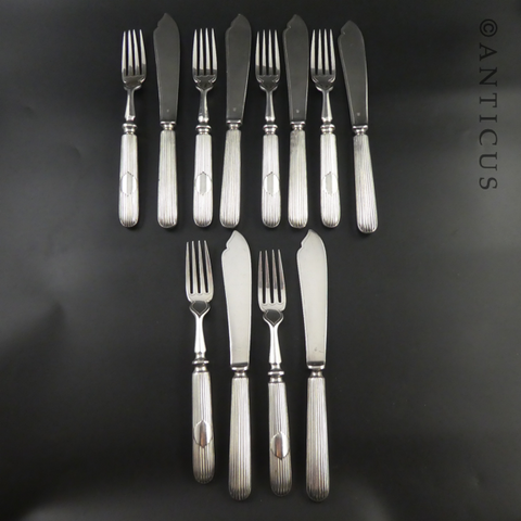 Antique Fish Knives and Forks Set of Six. Anticus Antiques