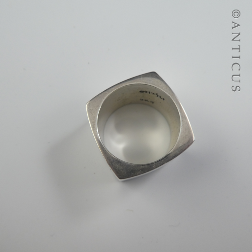 Heavy Mexican Silver Square Ring.