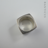 Heavy Mexican Silver Square Ring.