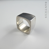 Heavy Mexican Silver Square Ring.