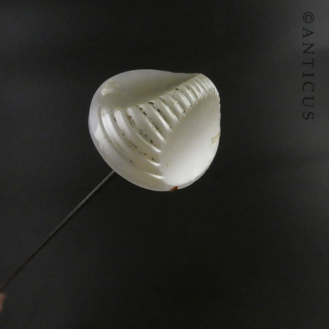 Edwardian Long Hatpin, Pearly Top.