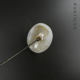 Edwardian Long Hatpin, Pearly Top.