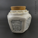 Vintage White Stoneware Ginger Jar