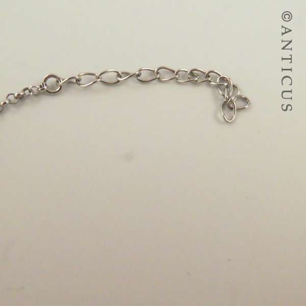 Grey Pearls and Silver Chain Necklace.