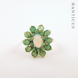 Emerald and Opal Cluster Ring.