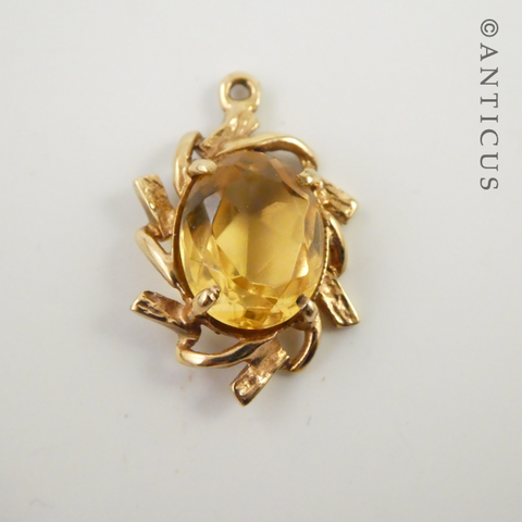 Gold and Citrine Pendant.