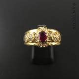 18ct Gold, Ruby and Diamond Ring.